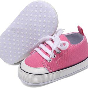 Stylish Anti-Slip Baby Shoes for Infants - High Top Canvas First Walkers 6-12M